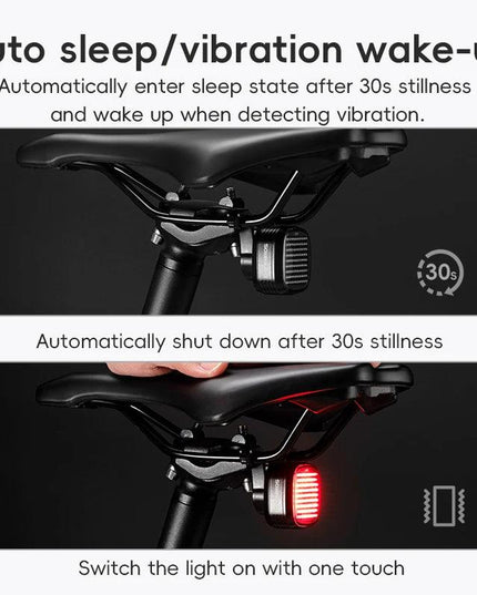ROCKBROS Bicycle Rear Light Smart Sync Brake Sensing Taillight 12 Modes Ipx6 Rechargeable Rear Light MTB Road Bike Accessories