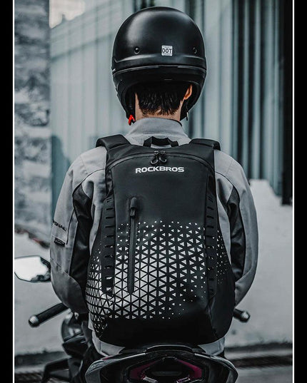 ROCKBROS Backpack High-Capacity Full Helmet Bag  Travel Luggage Bag 14.5L Breathable Reflective Motorcycle Rider Bags Accessory
