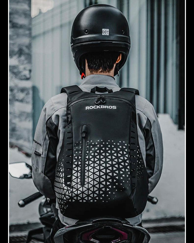 ROCKBROS Backpack High-Capacity Full Helmet Bag  Travel Luggage Bag 14.5L Breathable Reflective Motorcycle Rider Bags Accessory