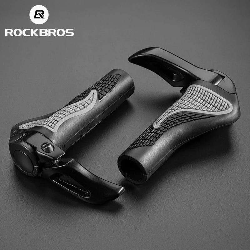 ROCKBROS MTB Bicycle Grips Horns Shofar Vice Handlebar Grips Cycling Shockproof Dust-proof Bike Grips Rubber Bilateral Locked