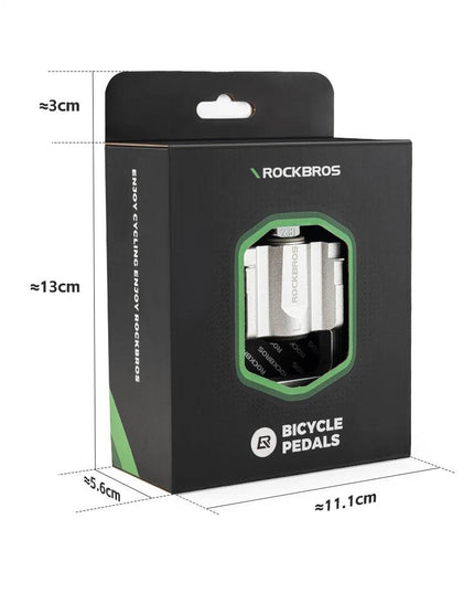 ROCKBROS Bicycle Pedals Foldable MTB Pedal Aluminum Anti-slip Foldable Pedals Cycling Self-lubricating Bearings Reflective Pedal