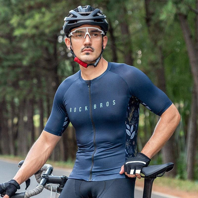 ROCKBROS Cycling Jersey MTB T-shirt Mountain Bike Men's Wear Summer Clothes High-Quality With YKK Zipper Sportswear Breathable