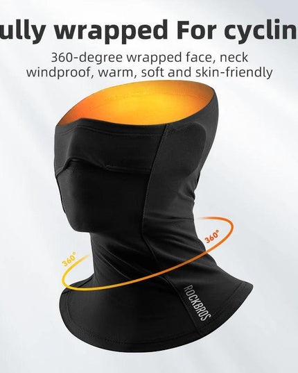 ROCKBROS Windproof Warm Winter Cycling Mask Nose Breathable Men's Black Neck Sport Scarves Sports Equipment for Running Cycling