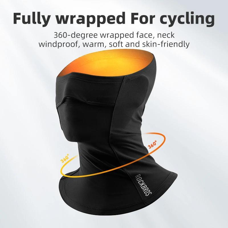 ROCKBROS Windproof Warm Winter Cycling Mask Nose Breathable Men's Black Neck Sport Scarves Sports Equipment for Running Cycling