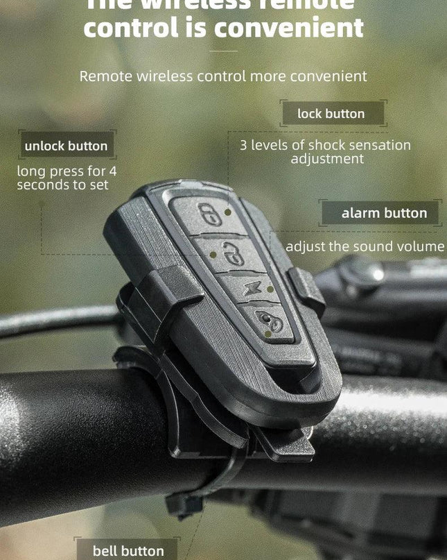 ROCKBROS Bicycle Bell Type-C Anti Theft Electric Horn Wireless Remote Control IPX5 Bike Hidden Installation Bicycle Accessory