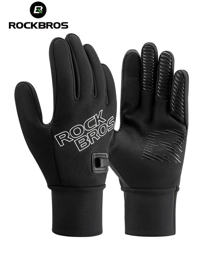ROCKBROS Heated Gloves USB Rechargeable Touch screen Fingertips Large Heating Area Skiing Gloves Winter Warm Windproof Gloves