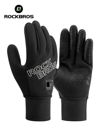 ROCKBROS Heated Gloves USB Rechargeable Touch screen Fingertips Large Heating Area Skiing Gloves Winter Warm Windproof Gloves