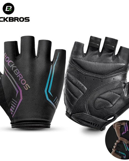 ROCKBROS MTB Road Male Cycling Gloves High Reflective Ant-slip Shockproof Fingerless Gloves For Bicycle Motorcycle Accessories