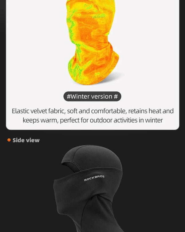 ROCKBROS Winter Face Mask Breathable Ski Cycling Scarf Running Training Balaclava Outdoor Sports Warm Winderproof Bike Equipment