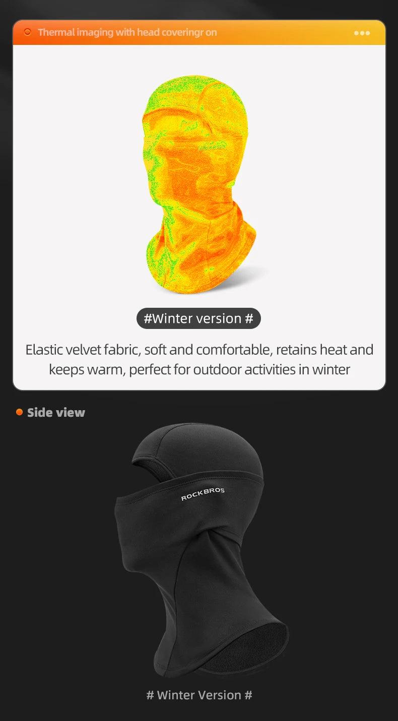 ROCKBROS Winter Face Mask Breathable Ski Cycling Scarf Running Training Balaclava Outdoor Sports Warm Winderproof Bike Equipment