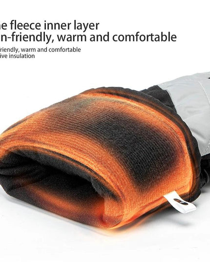 ROCKBROS Warm Heated Gloves Snowmobile Gloves With 3 Levels 4000mAh Rechargeable Battery Powered Electric Thermal Heat Glove