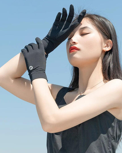 ROCKBROS Fishing Gloves Sunscreen Anti UV Gloves Outdoor Breathable Driving Gloves Non-Slip Summer UPF50+ Cycling Gloves Thin