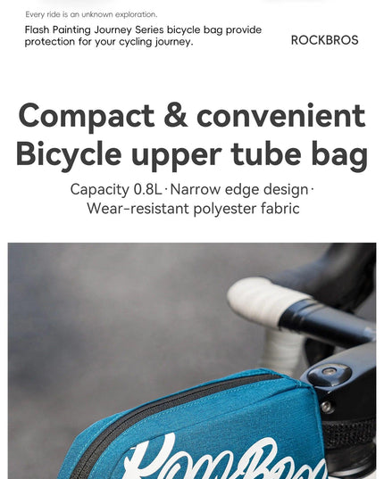 ROCKBROS Waterproof Bicycle Top Tube Bag Lightweight Bike Frame Pack Durable Cycling Storage Bag for Mountain and Road Bikes