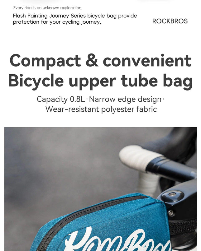 ROCKBROS Waterproof Bicycle Top Tube Bag Lightweight Bike Frame Pack Durable Cycling Storage Bag for Mountain and Road Bikes