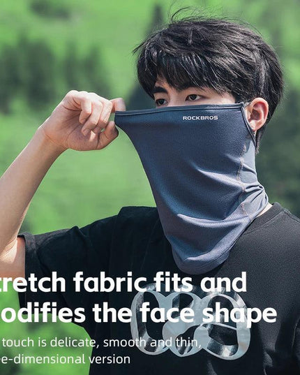 ROCKBROS Summer Ice Silk Mask Anti-UV Quick-drying Face Cover Sunscreen Bandana Breathable Neck Protection Hanging Ear Scarf