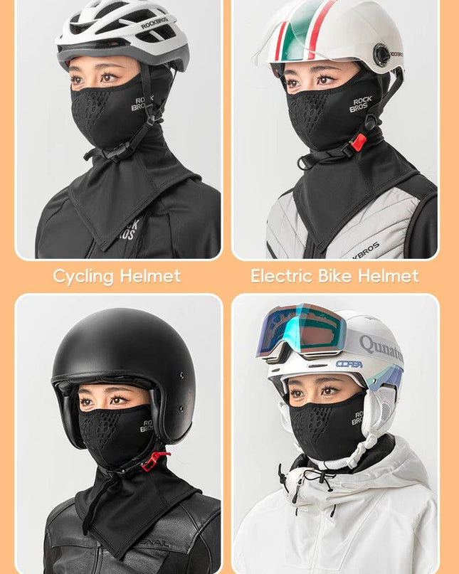 ROCKBROS Scarf Warm Fleece Neck Mask Outdoor Windproof Neck Warmer For Bike Motorcycle Ear Cover Breathable Scarf Men Women