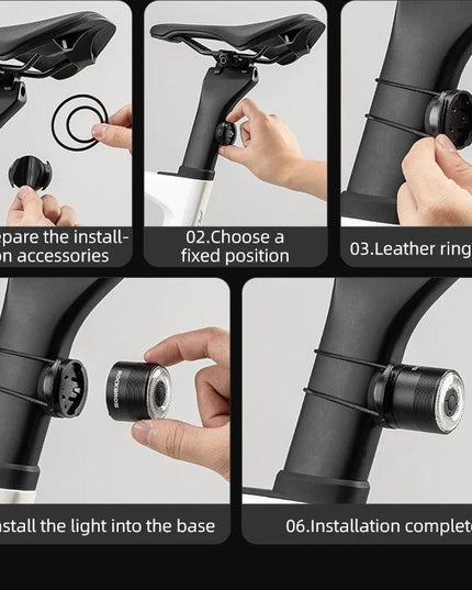 ROCKBROS Smart Bicycle Taillight Type-C Charging Auto Brake Sensing LED Rear Light Aluminum Alloy Bike Lamp Accessories Q1MAX