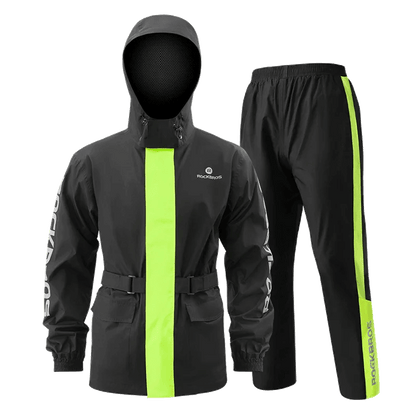 ROCKBROS Motorcycle Raincoat Suit Ultralight Rainwear Shoes Cover Waterproof Reflective Rain Coat Stripe for Riding Equipment