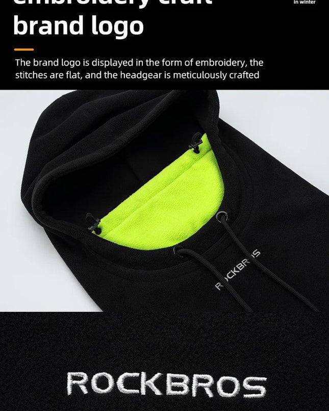 ROCKBROS Warm Cap Winter Windproof Hat Thermal Polar Fleece Balaclava Hat Outdoor Hand Cap Cold Padded Hood Neck