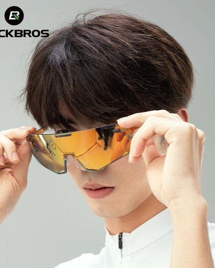 ROCKBROS Cycling Glasses Lightweight Frameless Bike Glasses High-Definition Lenses Road Bicycle Protection Goggles Sport Eyewear