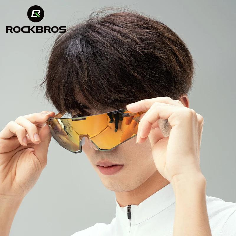 ROCKBROS Cycling Glasses Lightweight Frameless Bike Glasses High-Definition Lenses Road Bicycle Protection Goggles Sport Eyewear