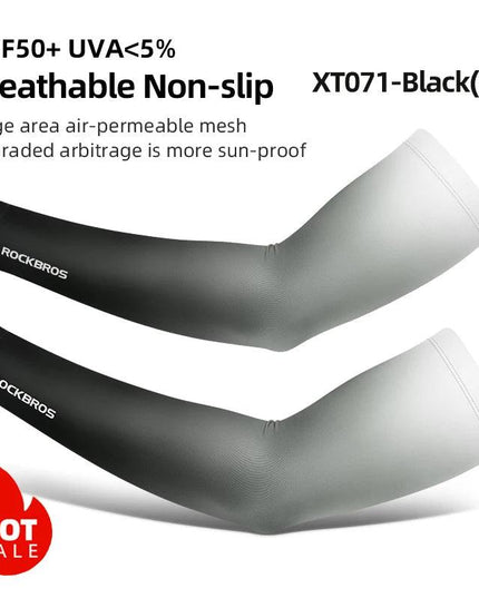 ROCKBROS Arm Sleeves Ice Silk Sports Cycling Arm Sleeves Cover Sun UV Protection Breathable Outdoor Running Fitness Equipment