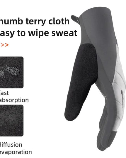ROCKBROS Bicycle Gloves Breathable Non-slip Cycling Gloves Touch Screen Winter Thermal Warm Full Finger Glove Riding Gloves