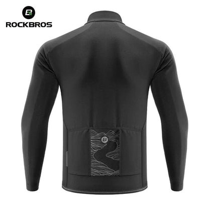 ROCKBROS Warm Cycling Jacket Men's Coat Professional Thermal Fleece Cycling Clothing 3 Season Windproof Outdoor Sports Jacket