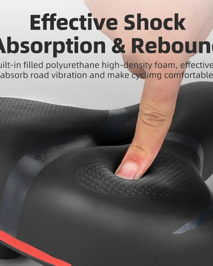 ROCKBROS Bicycle Saddle Breathable Shock Seats PU Leather Surface Cushion Rounded Hollow Cycling Seat Comfort MTB Bike Saddles