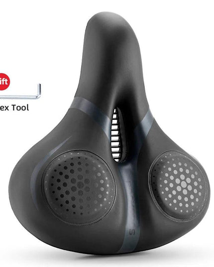 ROCKBROS Bicycle Saddle Breathable Shock Seats PU Leather Surface Cushion Rounded Hollow Cycling Seat Comfort MTB Bike Saddles