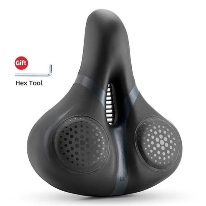 ROCKBROS Bicycle Saddle Breathable Shock Seats PU Leather Surface Cushion Rounded Hollow Cycling Seat Comfort MTB Bike Saddles