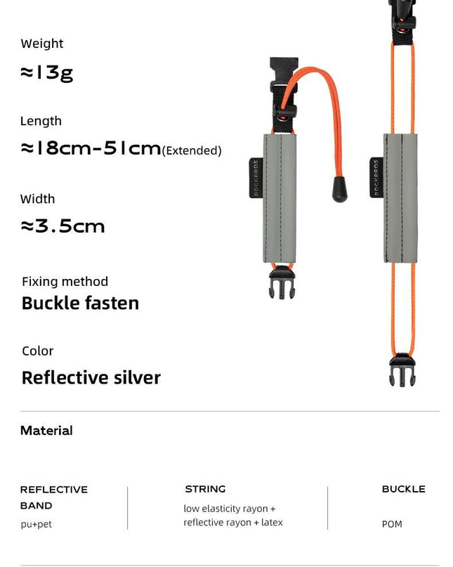 ROCKBROS Bicycle Leg Strap Safety Reflective Outdoor Bicycle Ankle Leg Band Portable Sports Camping Harnesses Cycling Equipment
