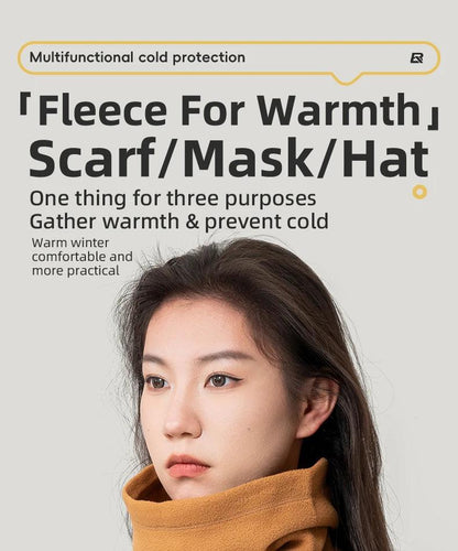 ROCKBROS Winter Scarf Hats Fleece Windproof Balaclava Hiking Warm Mask Bandana Ear Neck Cover Thermal Camping Sport Gear