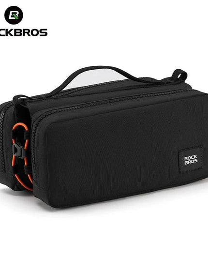 ROCKBROS Bicycle Top Tube Bag 2L Capacity Scratch-Resistant Road Mountain Bike Frame Bag Cycling Tools Bag Stable Elastic Band