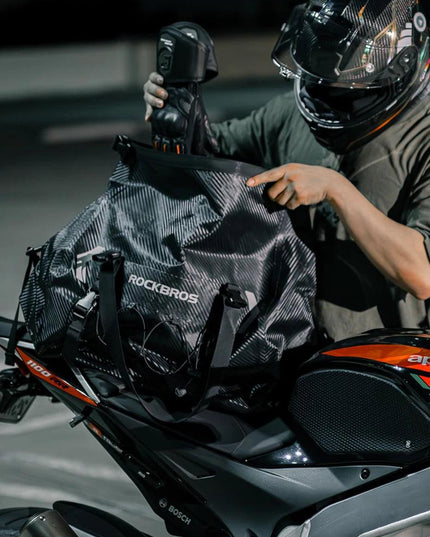 ROCKBROS Waterproof Motorcycle Pannier PVC 20L-60L Tail Bag Travel  Rear Seat Luggage Bag Multiple Carry Motorcycle AccessorIes