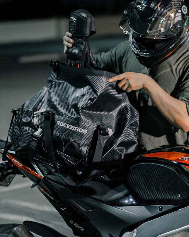 ROCKBROS Waterproof Motorcycle Pannier PVC 20L-60L Tail Bag Travel  Rear Seat Luggage Bag Multiple Carry Motorcycle AccessorIes