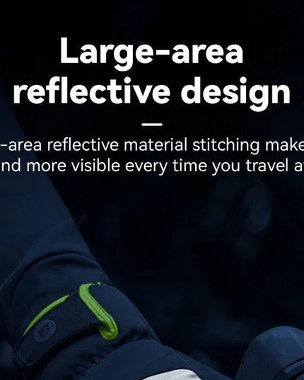 ROCKBROS Cycling Gloves Winter Windproof Keep Warm Reflective Gloves Thickened Palm Pad Touch Screen Night Cycling Glove MTB Men
