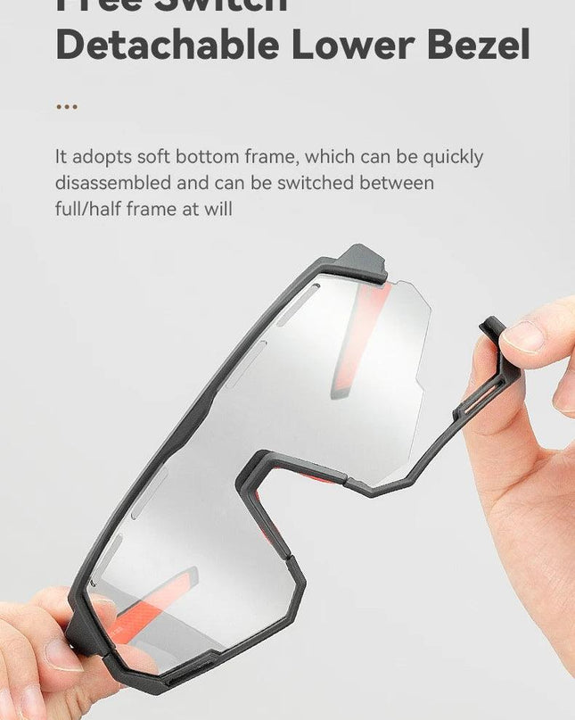 ROCKBROS Polarized Cycling Glasses Photochromic Glasses Men Sports Polarized Sunglasses Bicycle Riding Goggles Eyewear 2 Lens