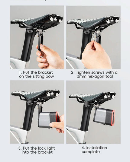 ROCKBROS Bicycle Tail Light With Lock Bluetooth Password Pairing Bike Lock Light IPX6 Waterproof Warning Light Tail  Accessories