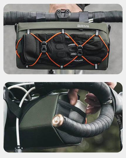 ROCKBROS Bicycle Handlebar Bag 2.2L Multifunctional Mtb Road Cycling Bike Bag Adjustable Shoulder Bag 3D Design Bicycle Packet