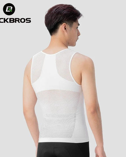 ROCKBROS Cycling Vest High Elastic Cycling Base Layer Sleeveless Bicycle Vest Quick Dry Undershirt Breathable Running Sport