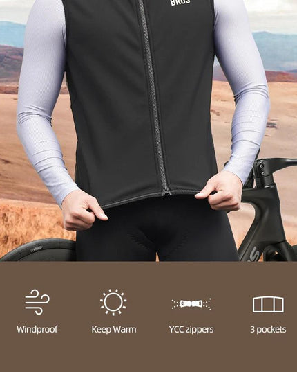ROCKBROS Winter Cycling Vest Lightweight Windproof Fleece Warm Vest for Men Women Outdoor Sports Thermal Clothing Runring ﻿