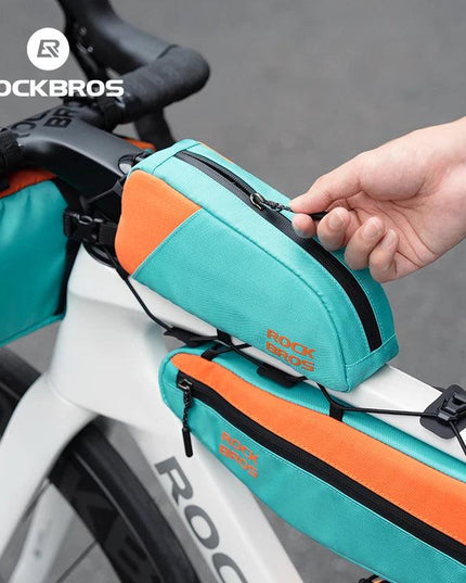 ROCKBROS Bicycle Bag Set Waterproof Combo Bag Front Bag Triangle Tube Bag Polyester Portable Bottle Bag Long-Distance Travel Bag