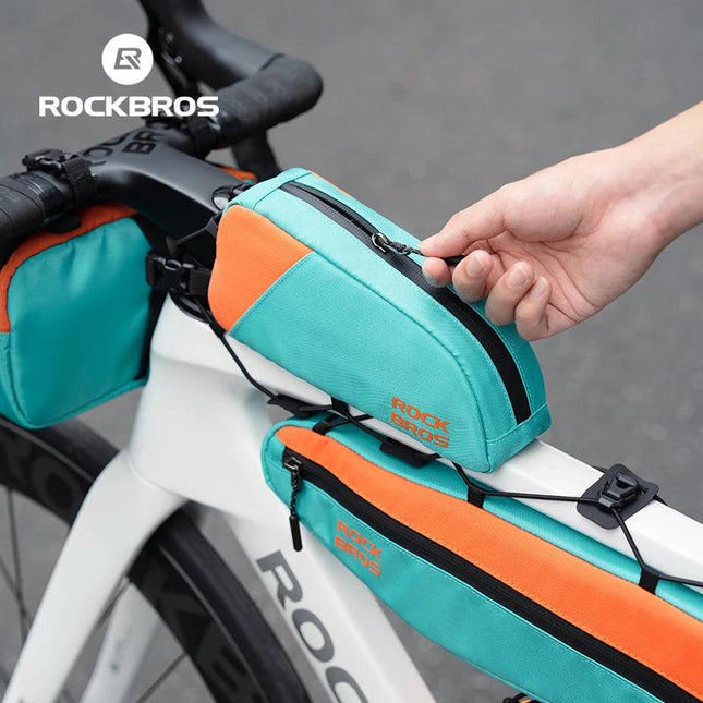 ROCKBROS Bicycle Bag Set Waterproof Combo Bag Front Bag Triangle Tube Bag Polyester Portable Bottle Bag Long-Distance Travel Bag