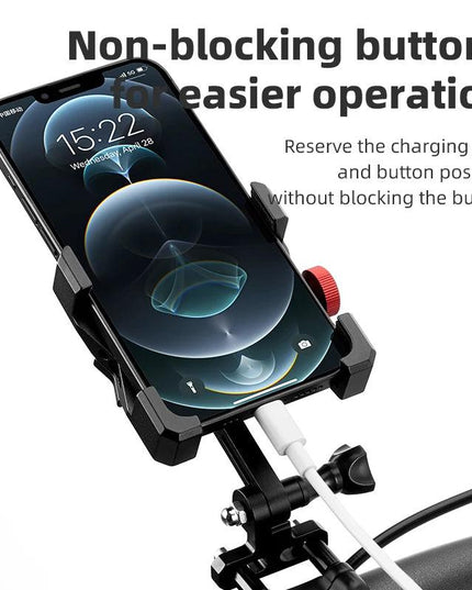 ROCKBROS Bike Phone Holder Aluminum Alloy Material Bracket Anti-slip Cushioning Pads 4.7-7.09 inch Mobile Phone Stand Shockproof