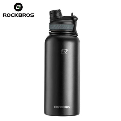 ROCKBROS 1L Thermal Water Bottle Sports Water Bottle Non Slip 304 Stainless Steel Cold And Hot Thermo Cup Cycling Hiking Equip