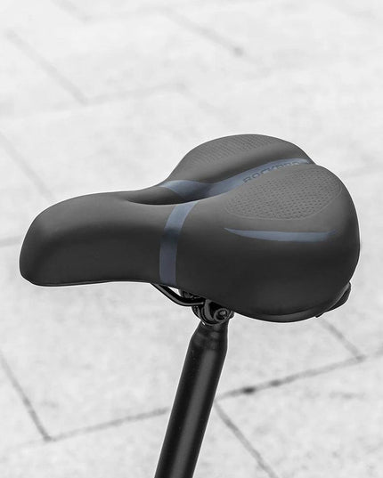 ROCKBROS Bicycle Saddle Breathable Shock Seats PU Leather Surface Cushion Rounded Hollow Cycling Seat Comfort MTB Bike Saddles