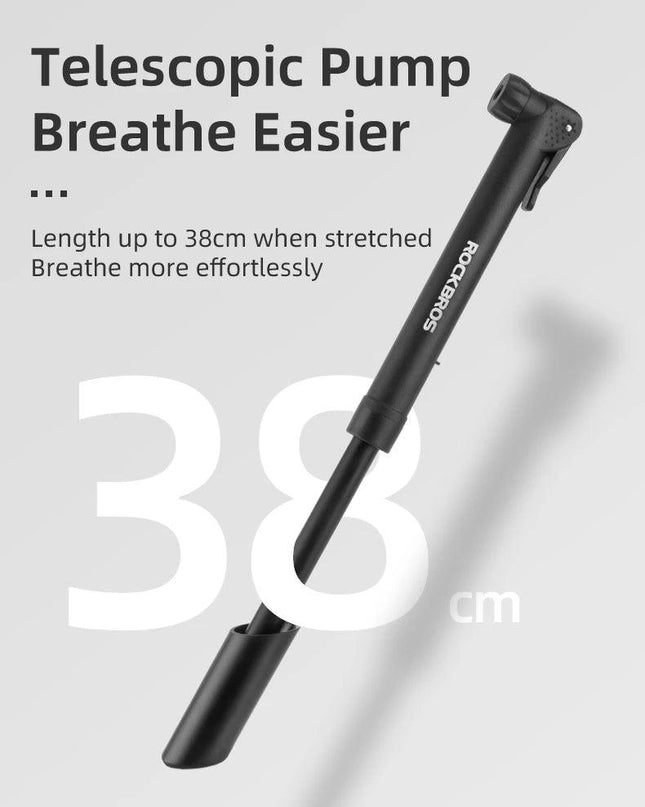 ROCKBROS Bike Pump 80PSI Schrader Presta Valve Bicyle Pump MTB Road Mini Portable Air Inflator nylon Cycling Pump Accessories