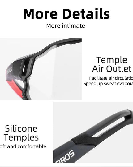 ROCKBROS Photochromic Cycling Glasses Outdoor Sports UV400 Goggles Sunglasses Bicycle Sports Eyewear Running Fishing Glasses