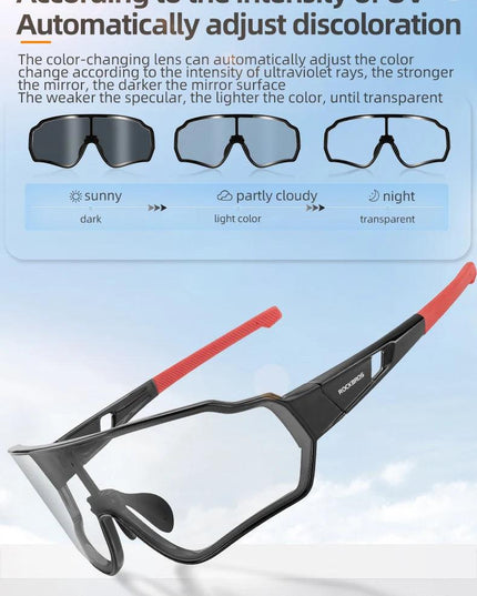 ROCKBROS Bike Photochromic Glasses Sports Sunglasses Men Women UV400 Anti-ultraviolet Goggles Cycling Fishing Outdoor Eyewear